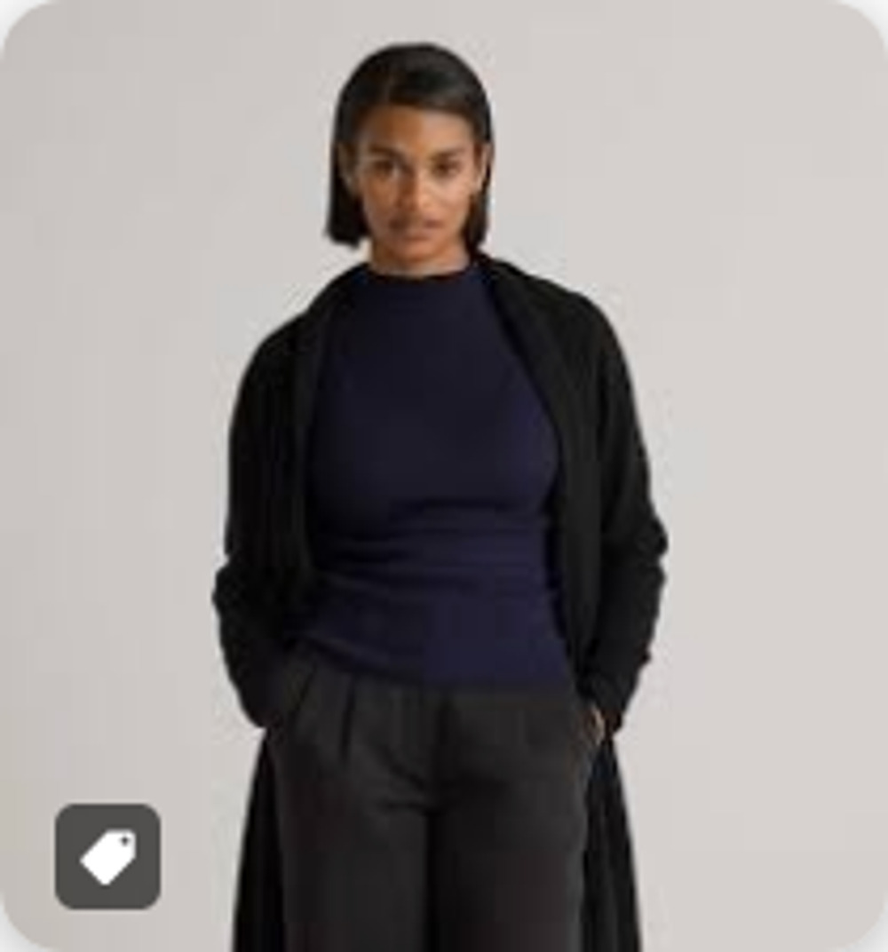 Quince Cashmere Duster Cardigan Sweater Black XS NWOT